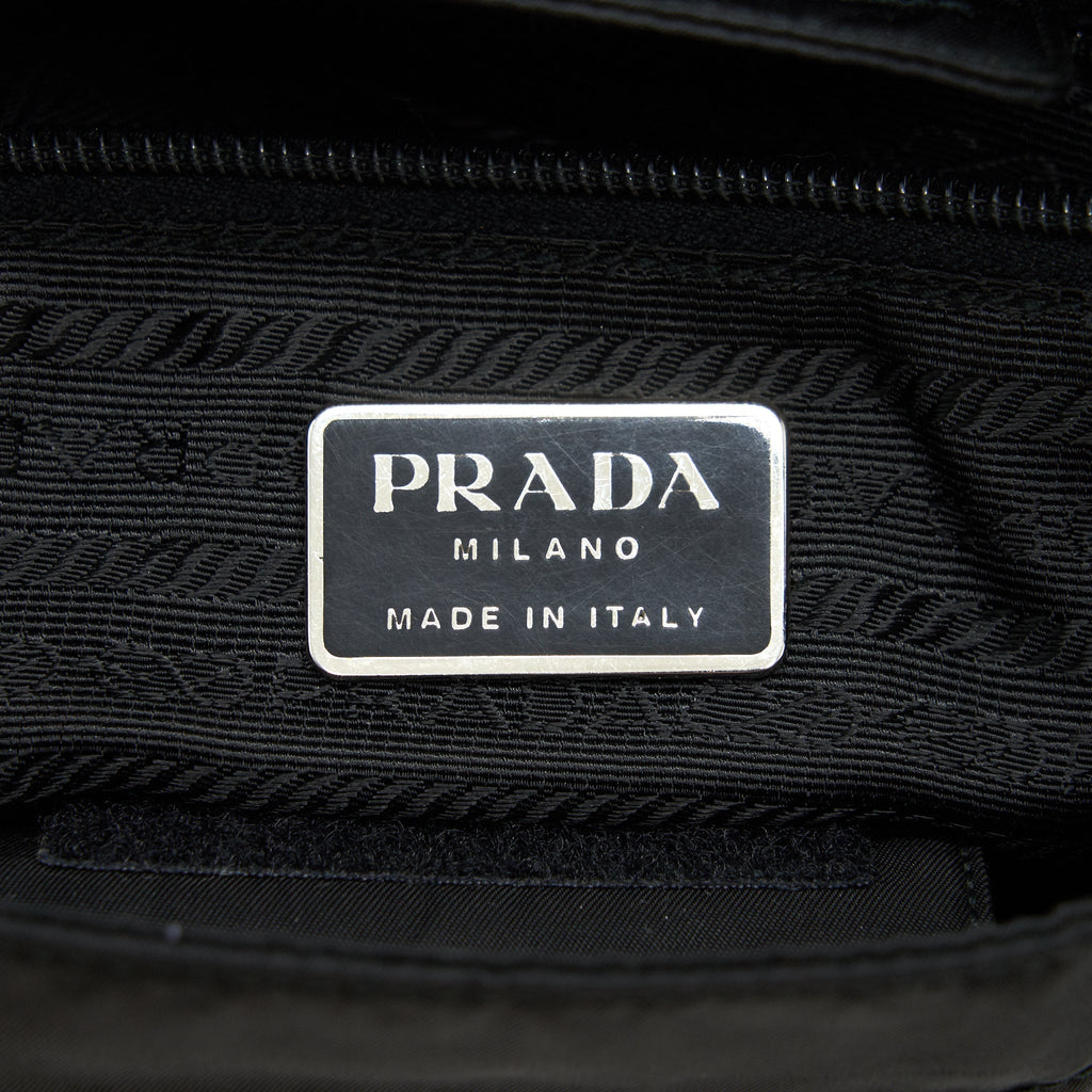 PRADA NYLON SHOULDER BAG IN BLACK