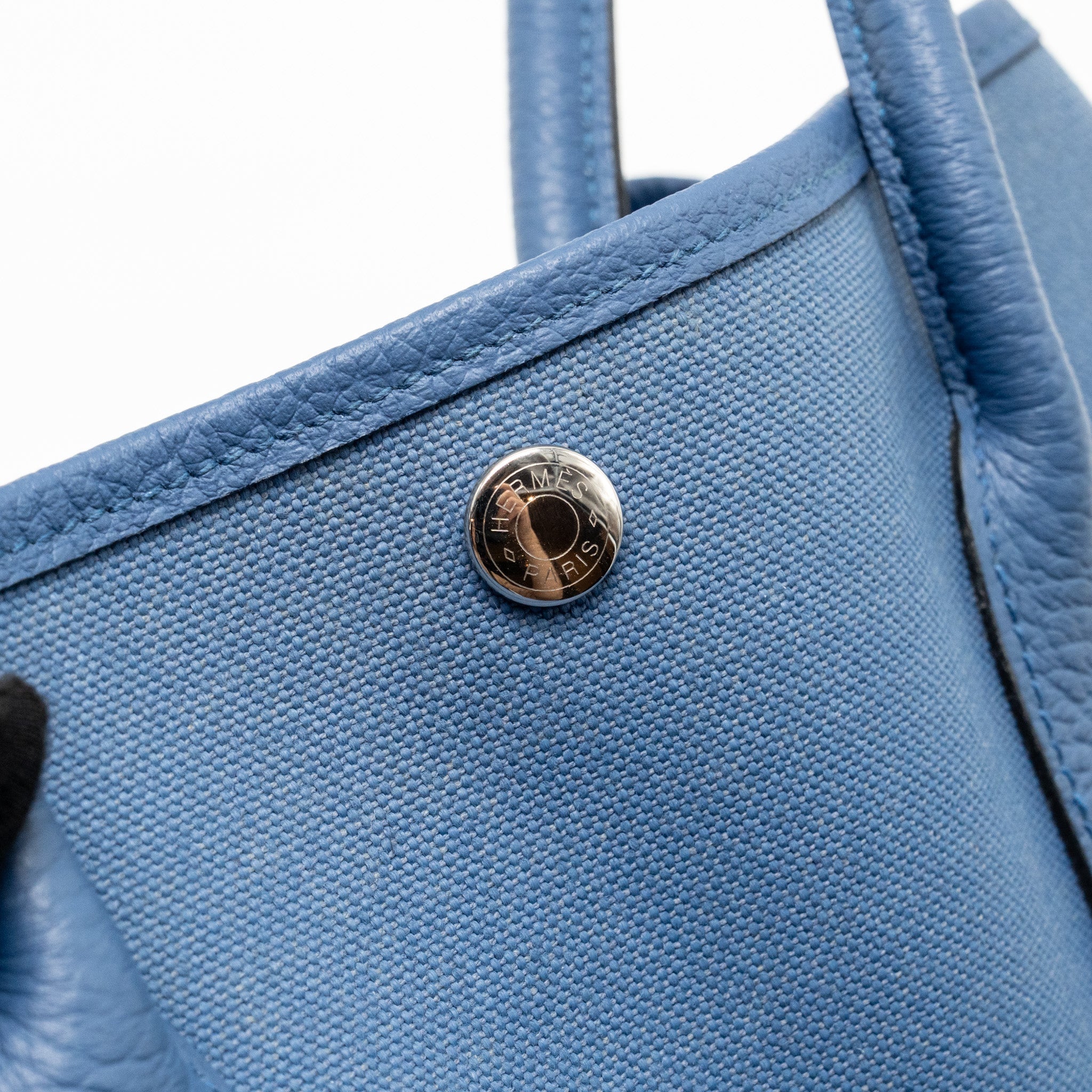 HERMES GARDEN PARTY 36 CANVAS/NEGONDA BLUE AGATE SHW