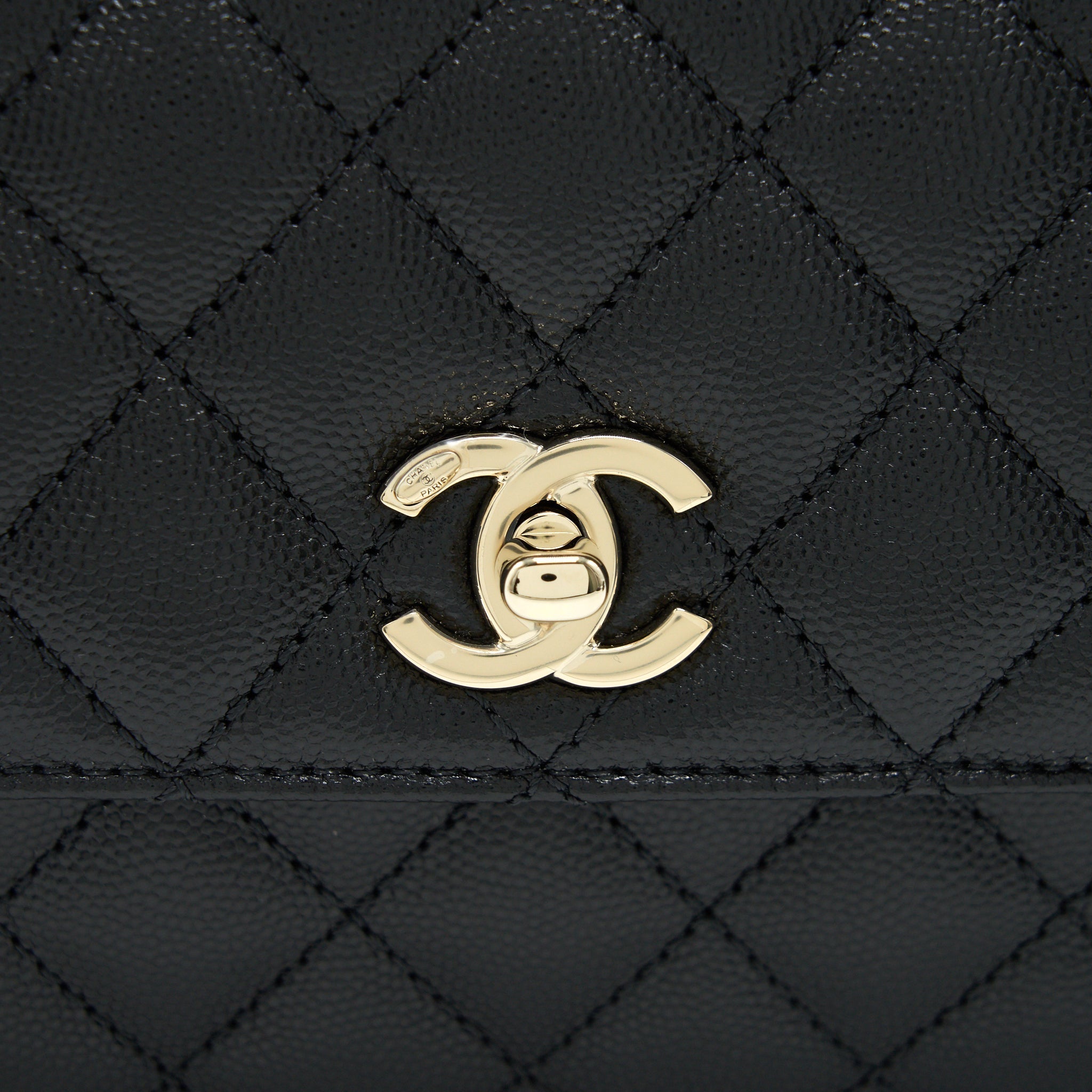 CHANEL 21K SMALL (OLD MINI) 24CM COCOHANDLE BLACK CAVIAR LGHW (MICROCHIP)