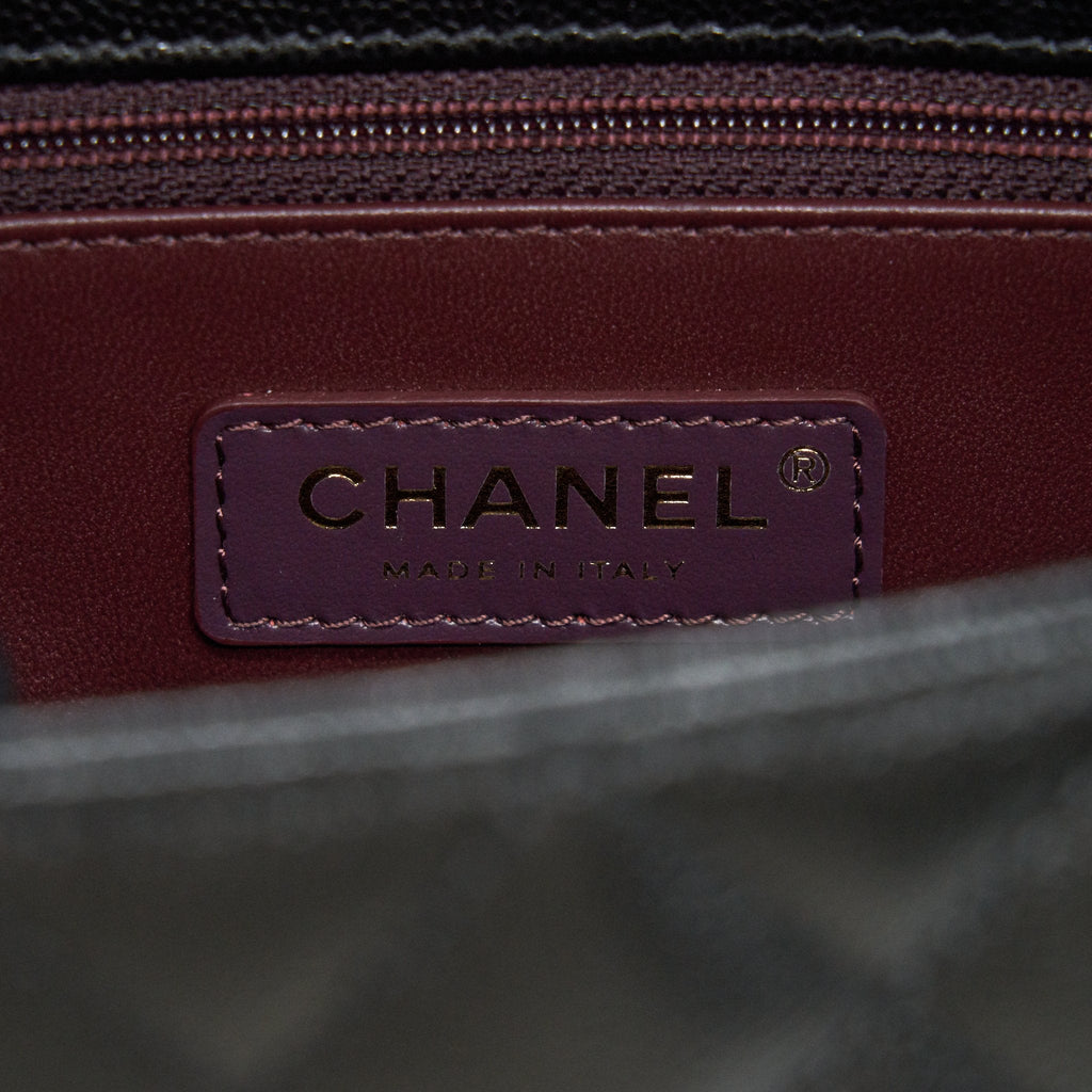 CHANEL SMALL COCO HANDLE 24CM CAVIAR BLACK GHW ( MICROCHIP)