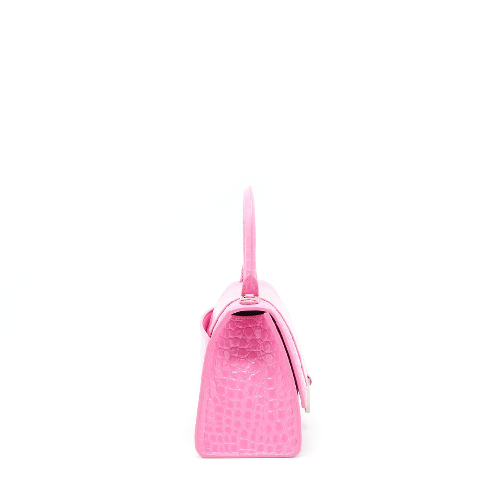 BALENCIAGA HOURGLASS CROC EMBOSSED PINK SHW