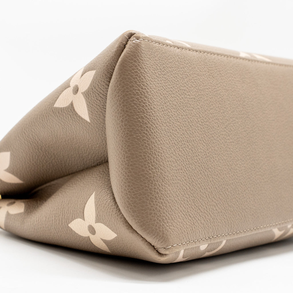 LOUIS VUITTON PETIT PALAIS BAG BICOLOUR MONOGRAM EMPREINTE LEATHER TOURTERELLE/CREME GHW
