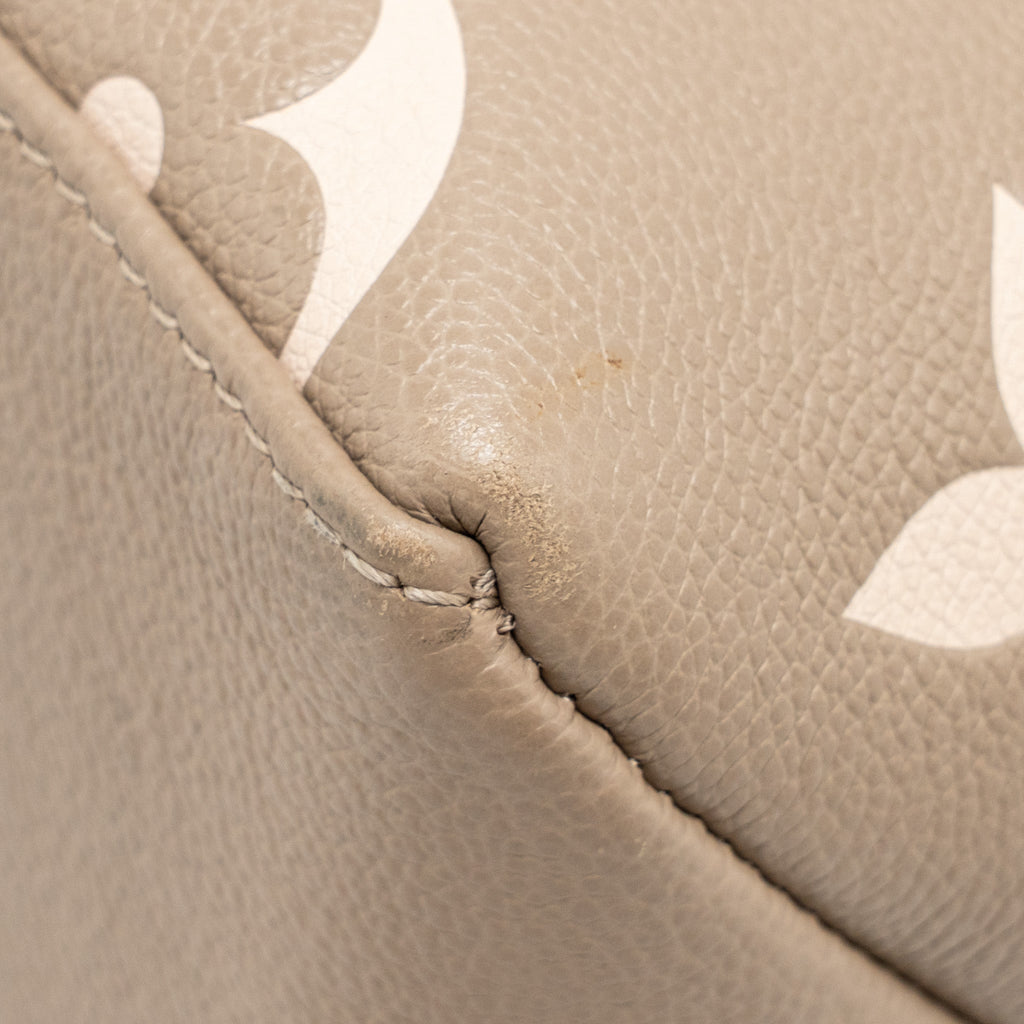 LOUIS VUITTON PETIT PALAIS BAG BICOLOUR MONOGRAM EMPREINTE LEATHER TOURTERELLE/CREME GHW