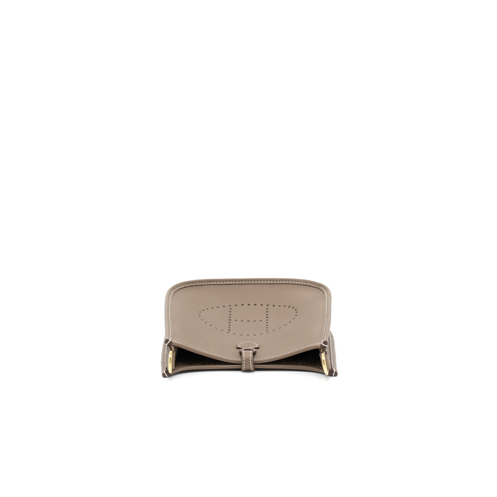 Hermes Mini Evelyne Clemence Etoupe GHW
