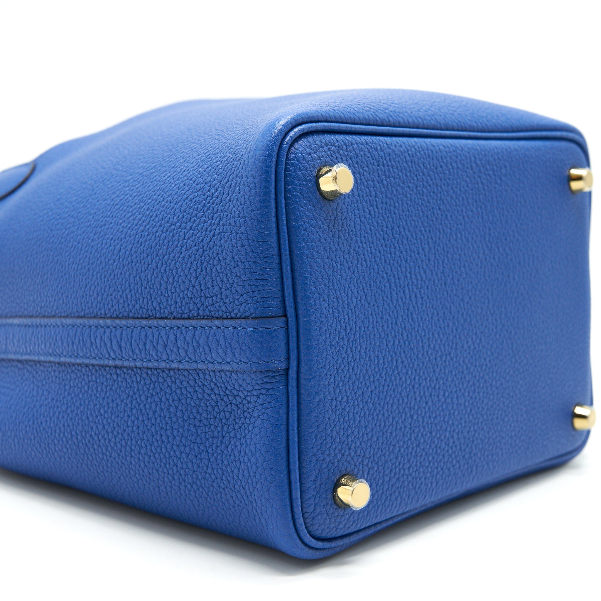 HERMES PICOTIN 18 LOCK BAG BLUE FRANCE GHW