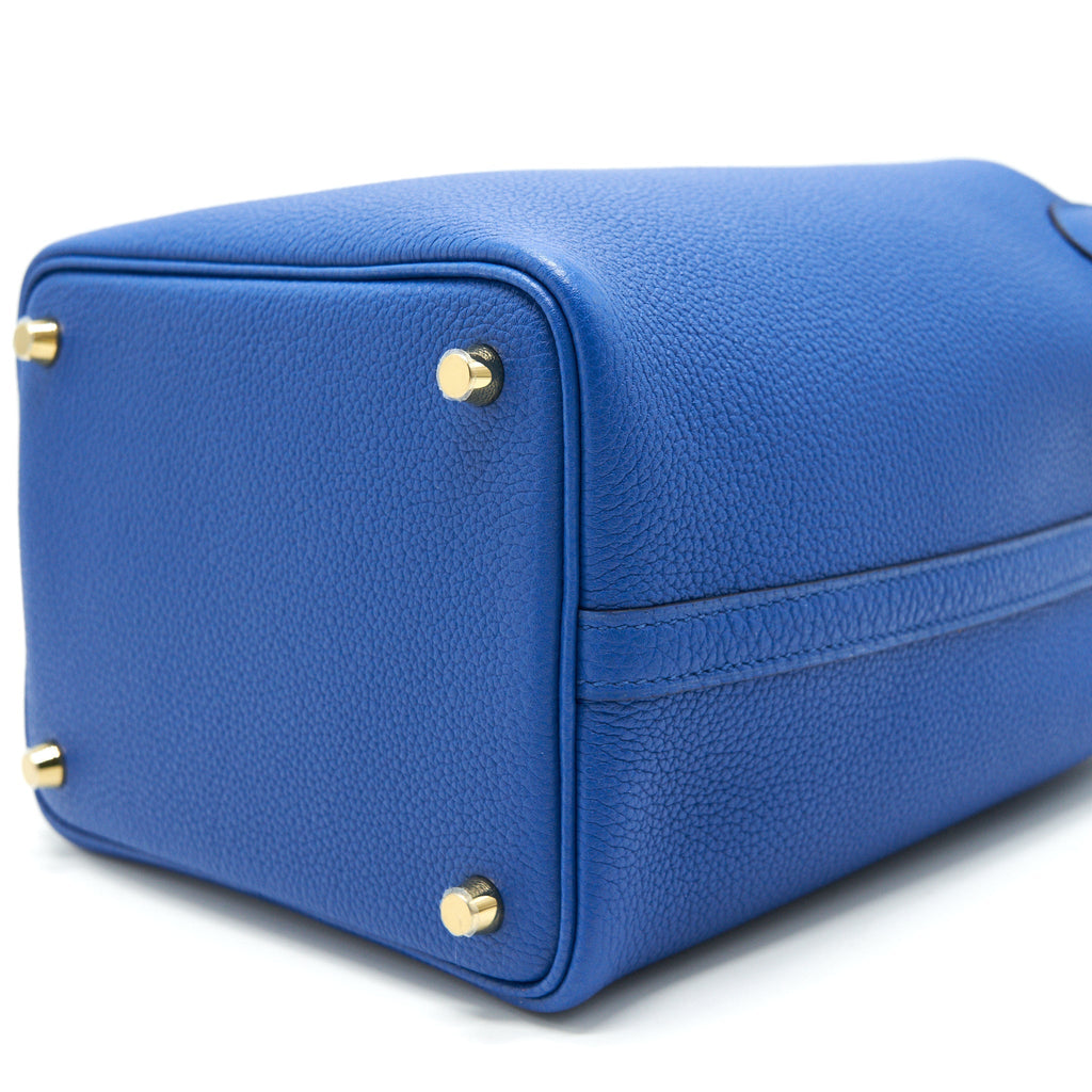 HERMES PICOTIN 18 LOCK BAG BLUE FRANCE GHW