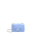 CHANEL MINI RECTANGULAR FLAP BAG LAMBSKIN BLUE LGHW