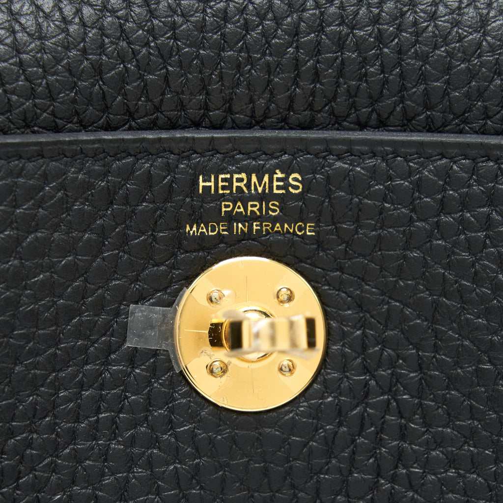 Hermes Mini Lindy Clemence Black GHW
