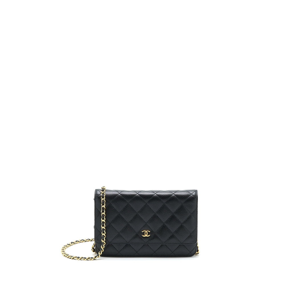 CHANEL CLASSIC WALLET ON CHAIN CAVIAR BLACK GHW