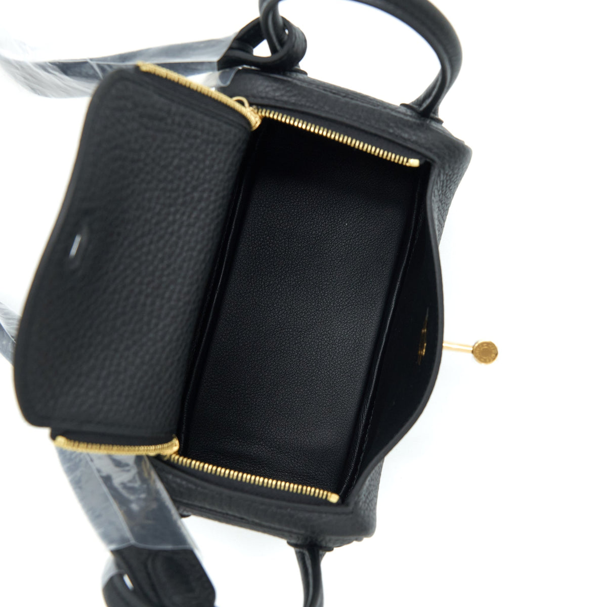 Hermes Mini Lindy Clemence Black GHW