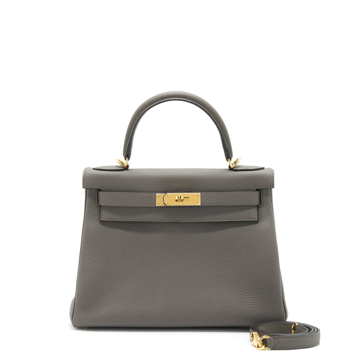 Hermes Kelly 28 Togo 8F Gris Etain GHW