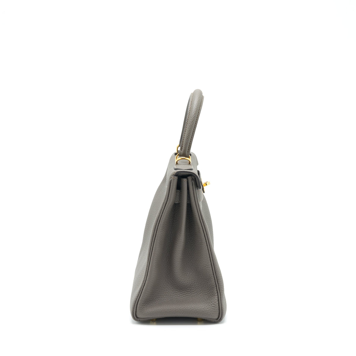 Hermes Kelly 28 Togo 8F Gris Etain GHW