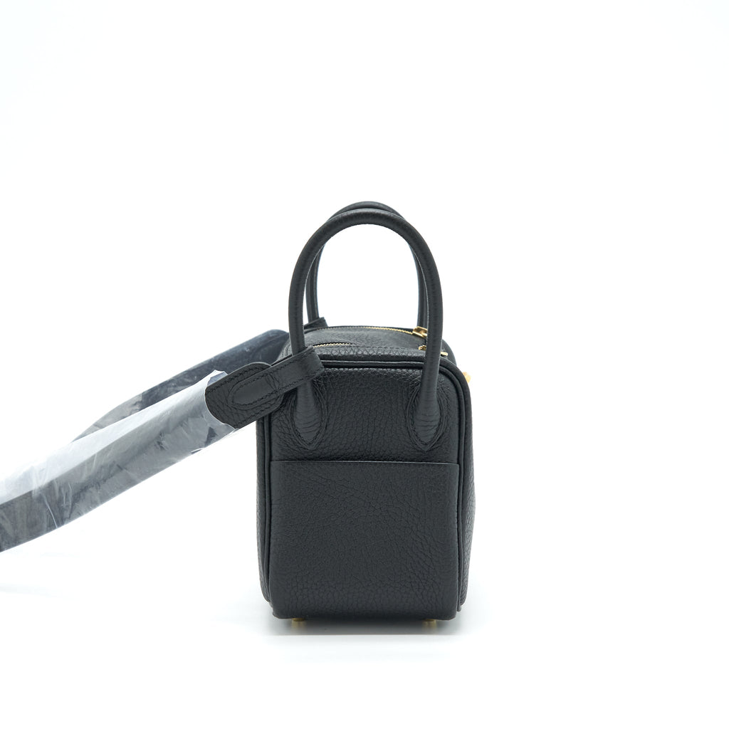 Hermes Mini Lindy Clemence Black GHW