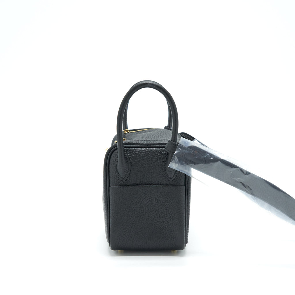 Hermes Mini Lindy Clemence Black GHW