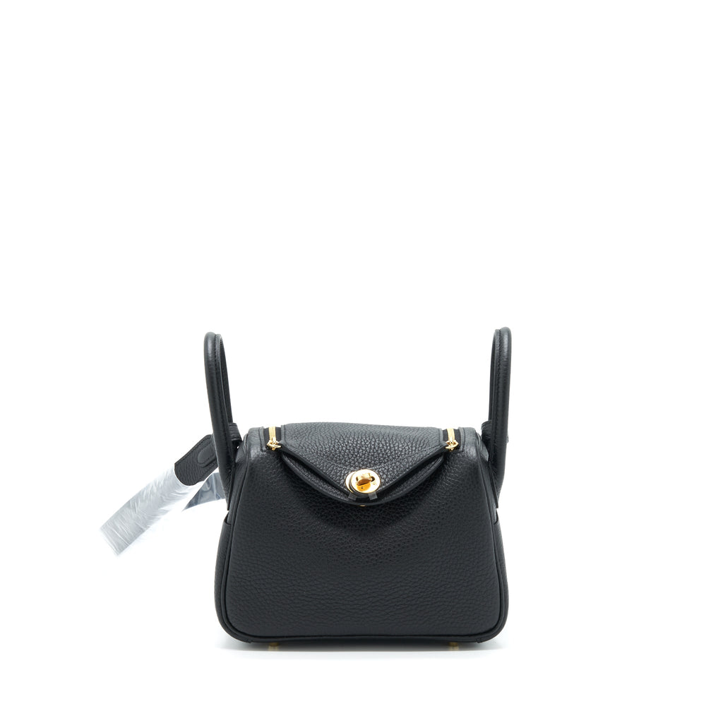 Hermes Mini Lindy Clemence Black GHW