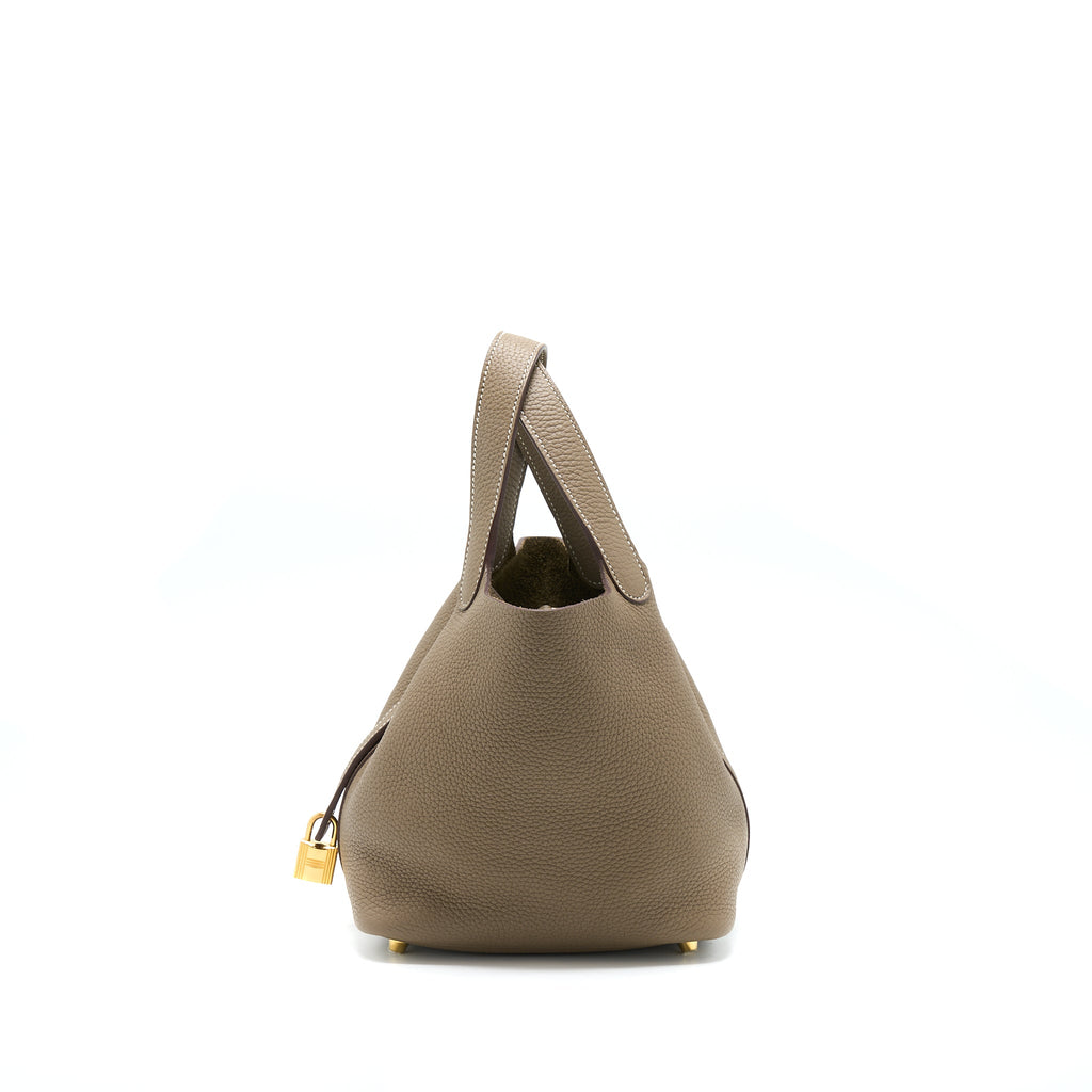 Hermes Picotin 18 Lock Bag Etoupe GHW