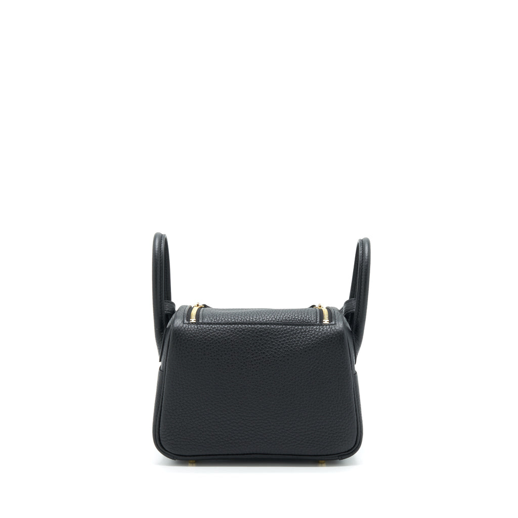 Hermes Mini Lindy Clemence Black GHW