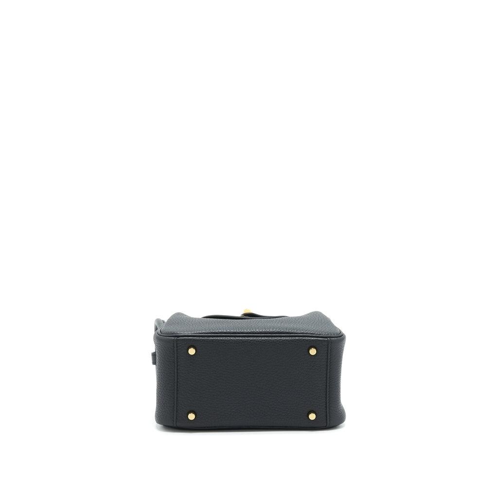 Hermes Mini Lindy Clemence Black GHW