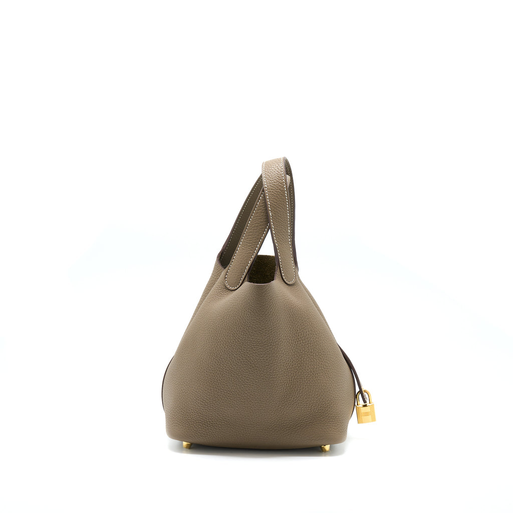 Hermes Picotin 18 Lock Bag Etoupe GHW