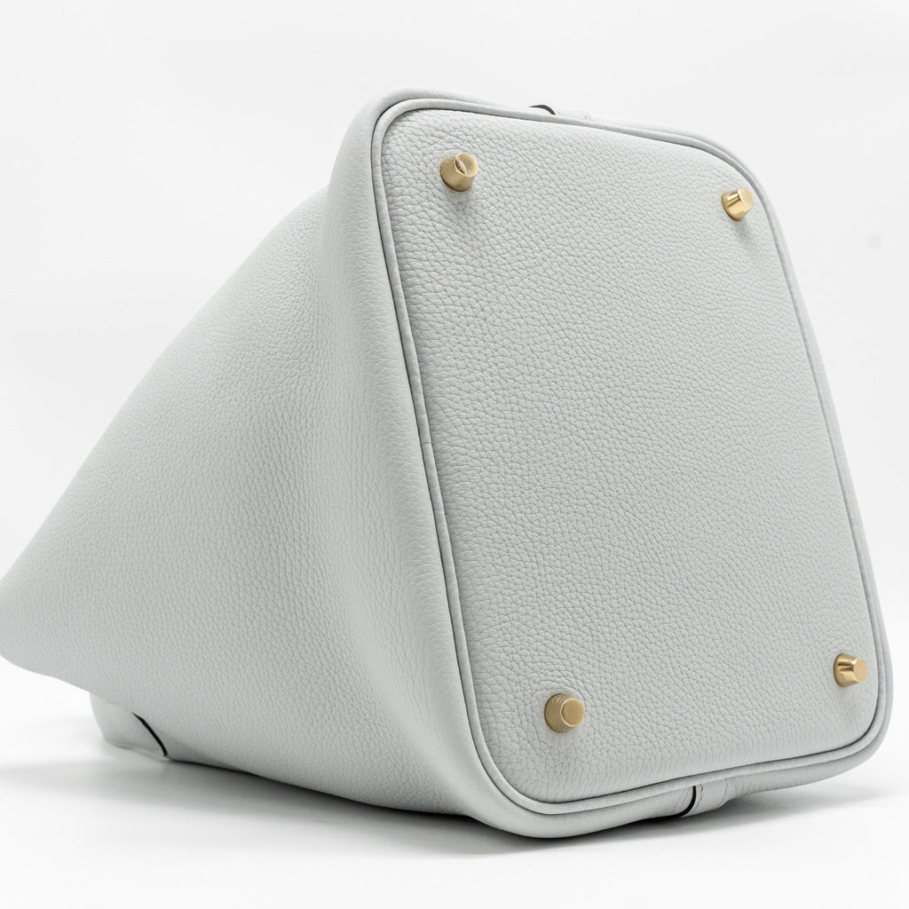 HERMES PICOTIN 22 LOCK BAG CLEMENCE BLUE PALE GHW