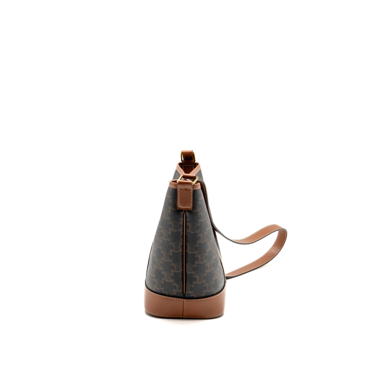 Celine Small Bucket Triomphe Canvas/Calfskin Tan GHW