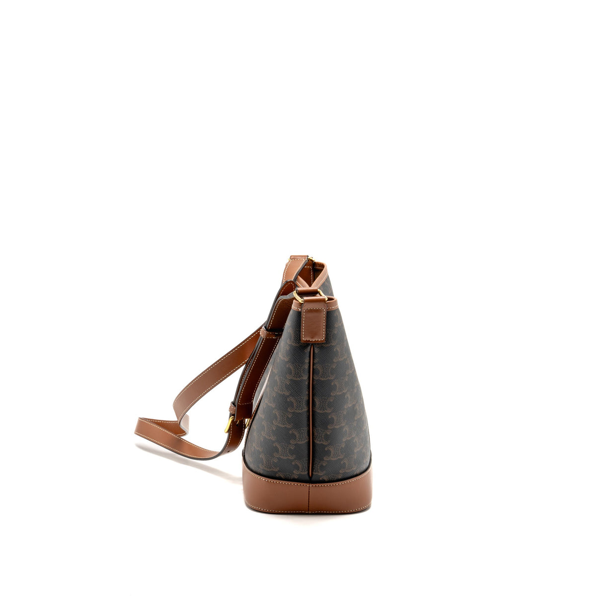 Celine Small Bucket Triomphe Canvas/Calfskin Tan GHW