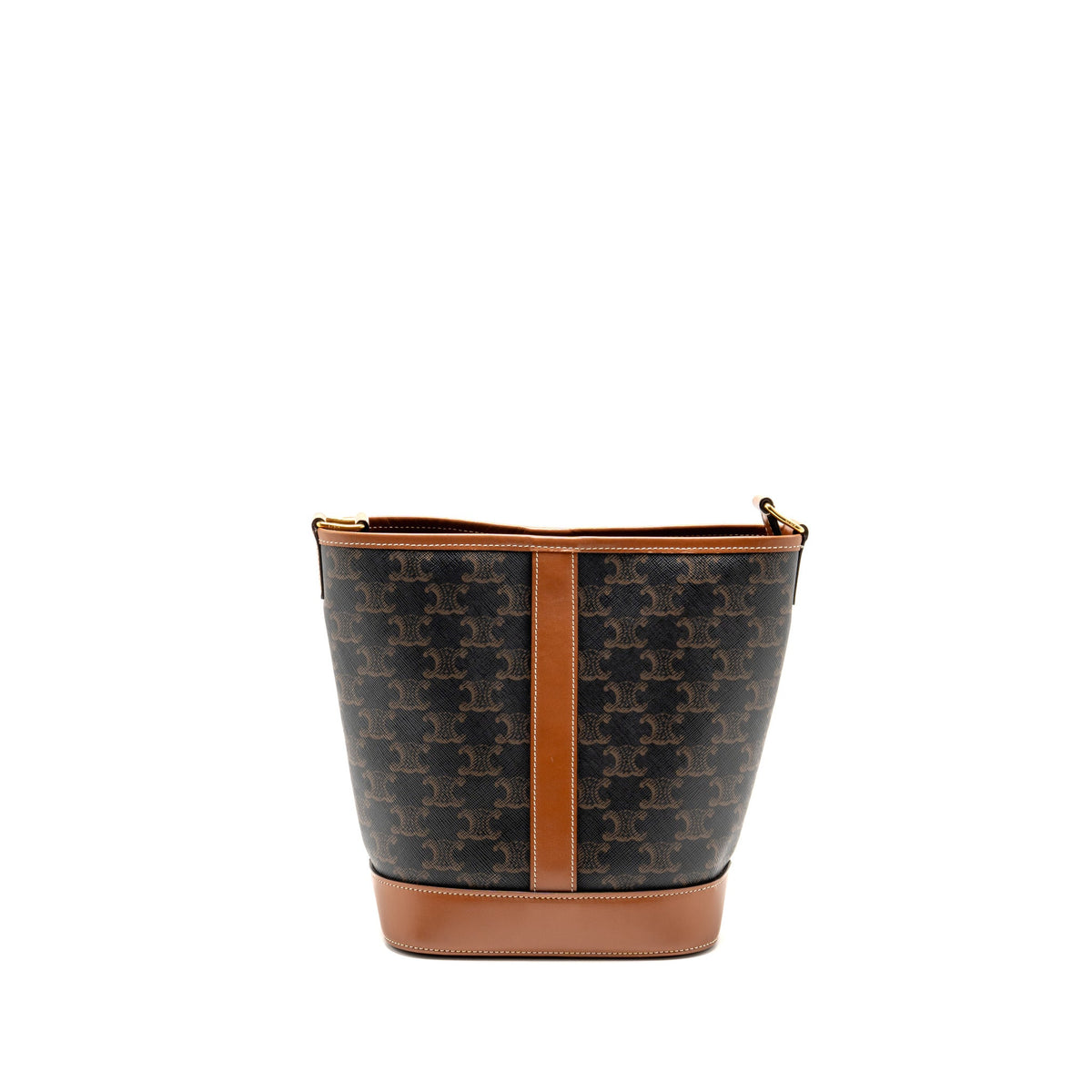 Celine Small Bucket Triomphe Canvas/Calfskin Tan GHW