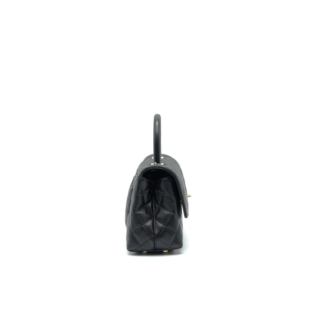 CHANEL SMALL COCO HANDLE 24CM CAVIAR BLACK GHW ( MICROCHIP)