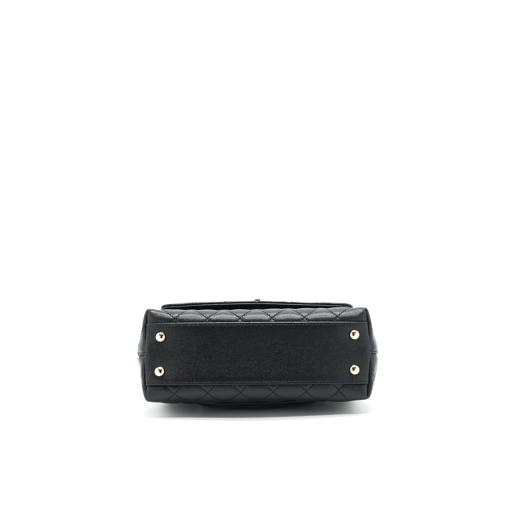 CHANEL SMALL COCO HANDLE 24CM CAVIAR BLACK GHW ( MICROCHIP)