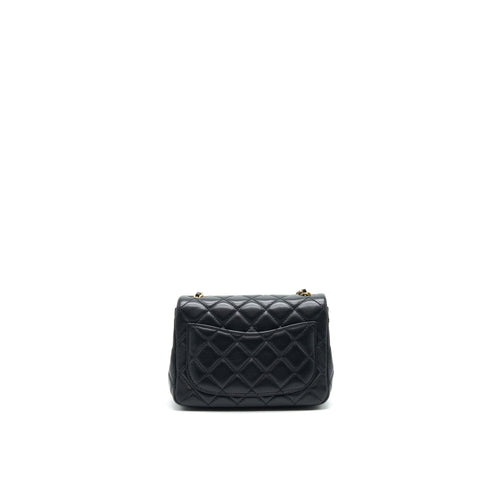 CHANEL 21B PEARL CRUSH MINI SQUARE FLAP BAG BLACK GHW