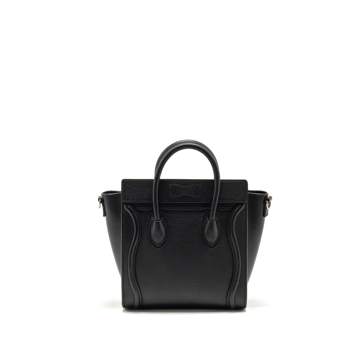 Celine Nano Luggage Bag Grained Calfskin Black SHW