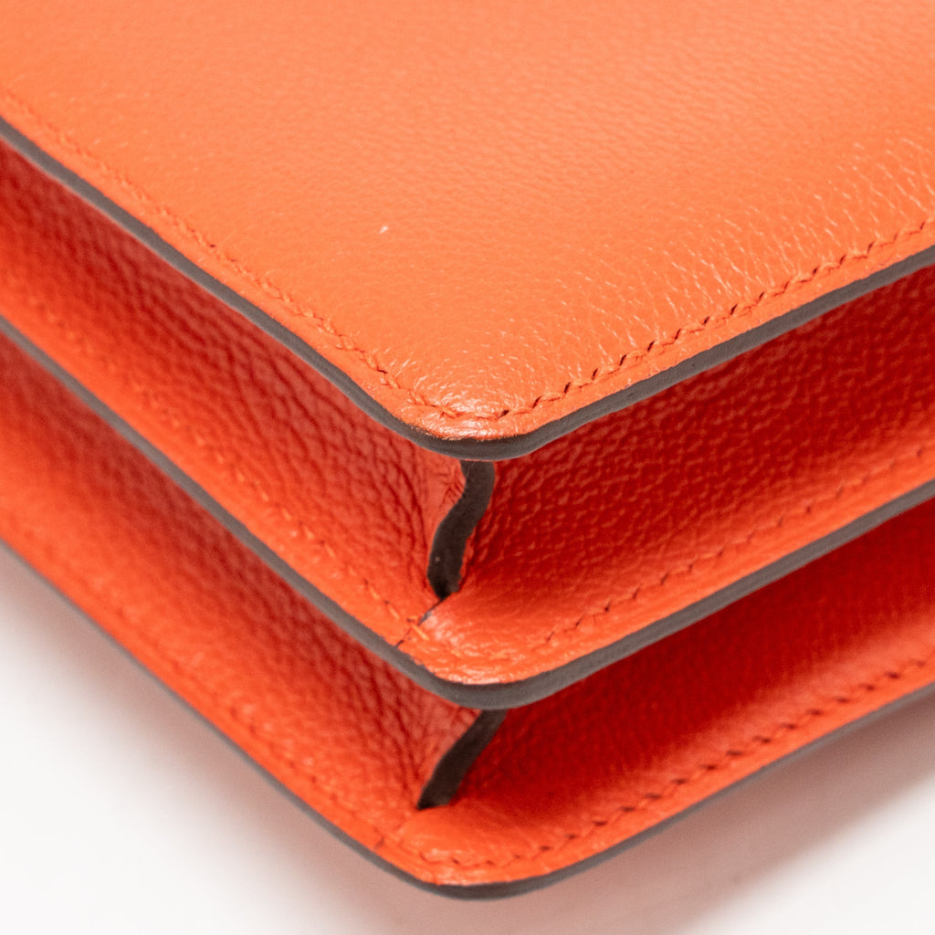 HERMES MINI ROULIS EVERCOLOR BICOLOR CAPUCINE / TERRE BATTUE SHW