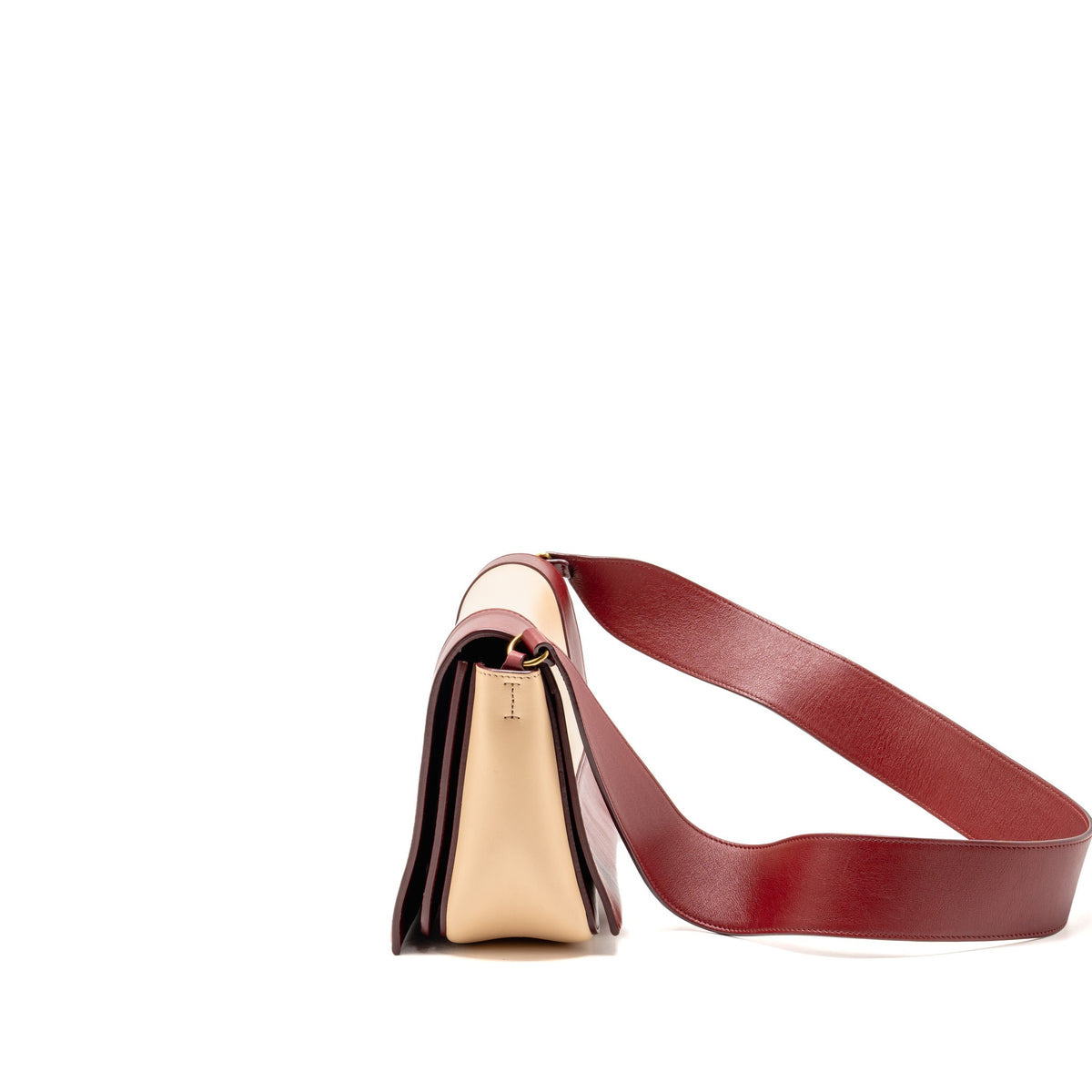 Celine Medium Frame Bag Calfskin Ruby Red / Beige GHW