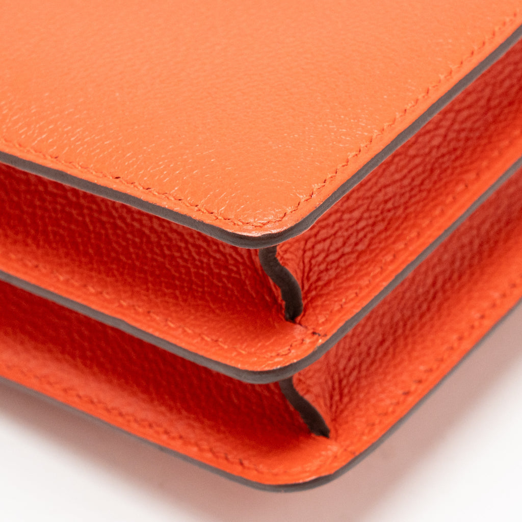 HERMES MINI ROULIS EVERCOLOR BICOLOR CAPUCINE / TERRE BATTUE SHW