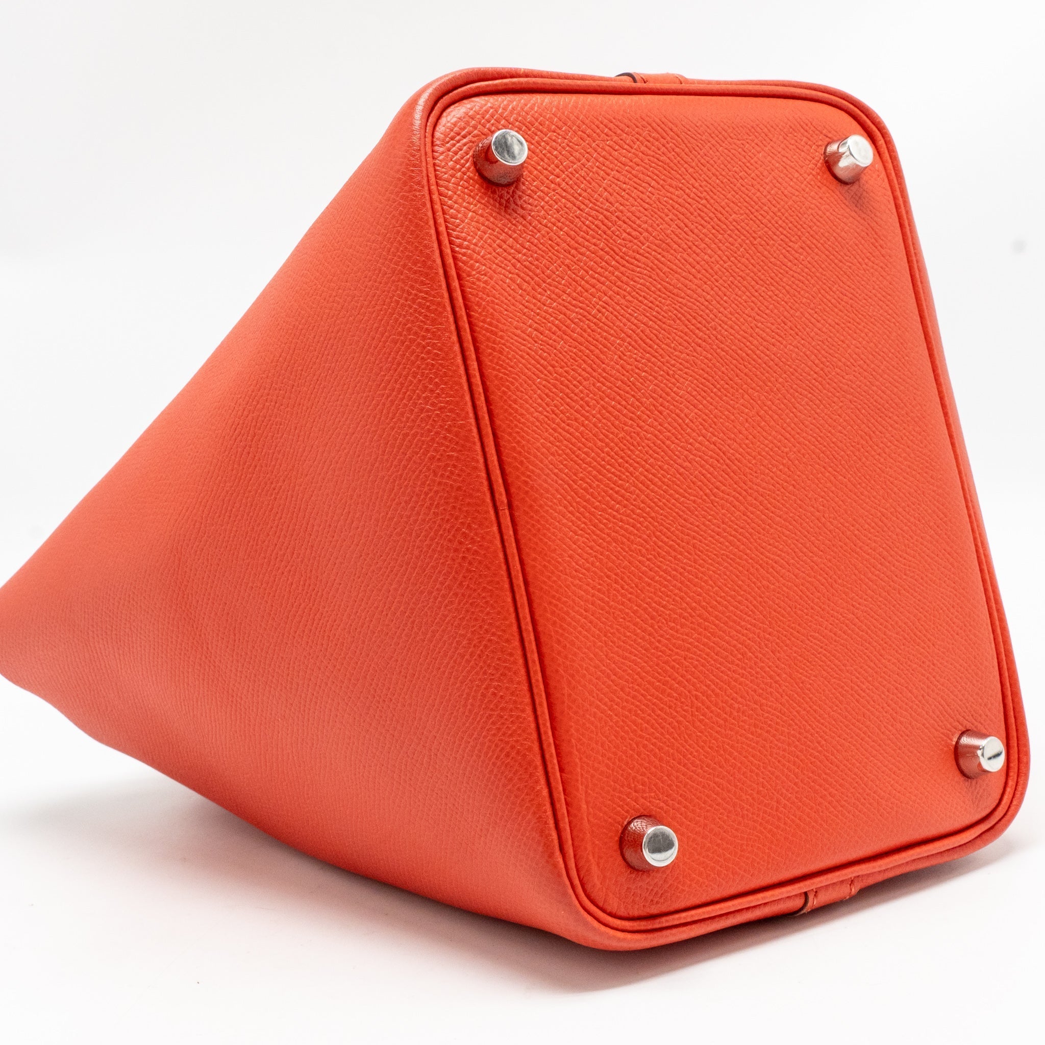 HERMES PICOTIN 18 LOCK BAG EPSOM RED WITH MULTICOLOUR HANDLE SHW