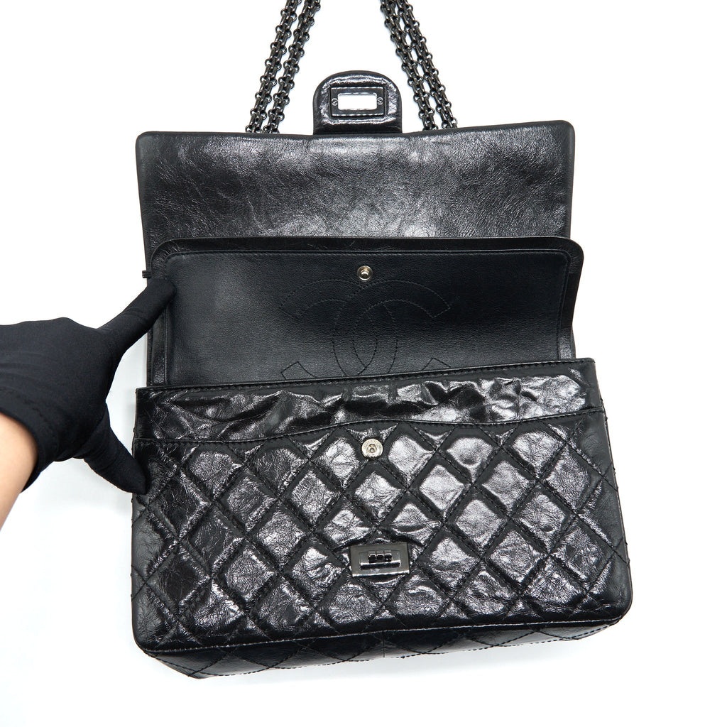 CHANEL 2.55 226 REISSUE AGED CALFSKIN SO BLACK