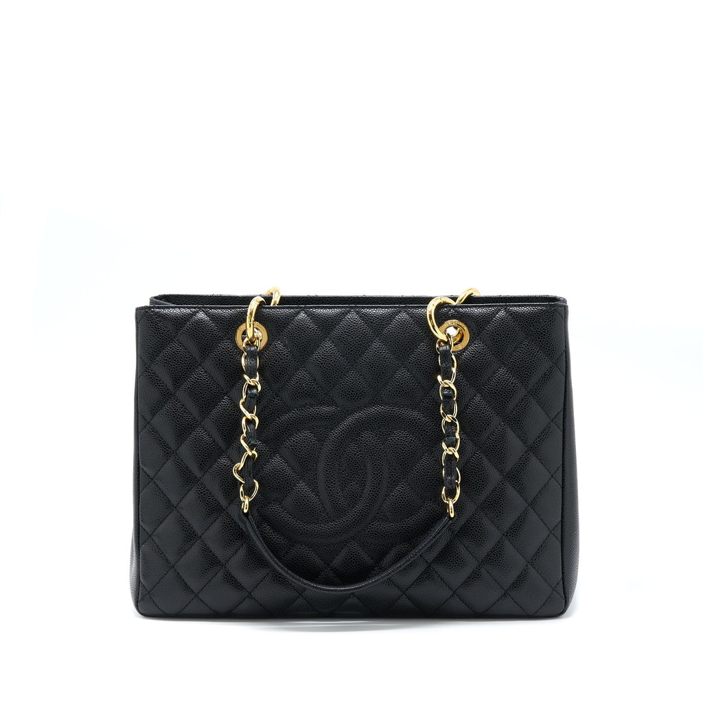 CHANEL GRAND SHOPPING TOTE BAG CAVIAR BLACK GHW
