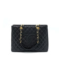 CHANEL GRAND SHOPPING TOTE BAG CAVIAR BLACK GHW