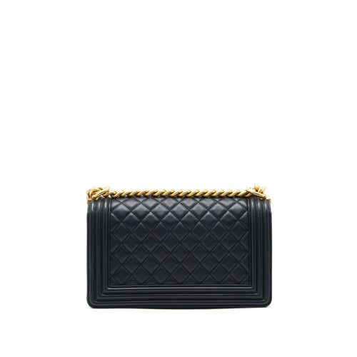 CHANEL MEDIUM BOY BLACK LAMBSKIN GHW