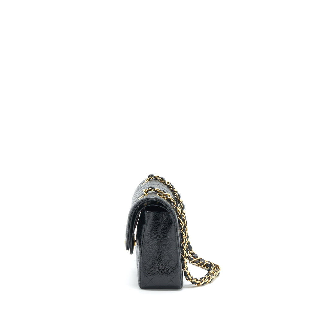 CHANEL SMALL CLASSIC DOUBLE FLAP CAVIAR BLACK GHW