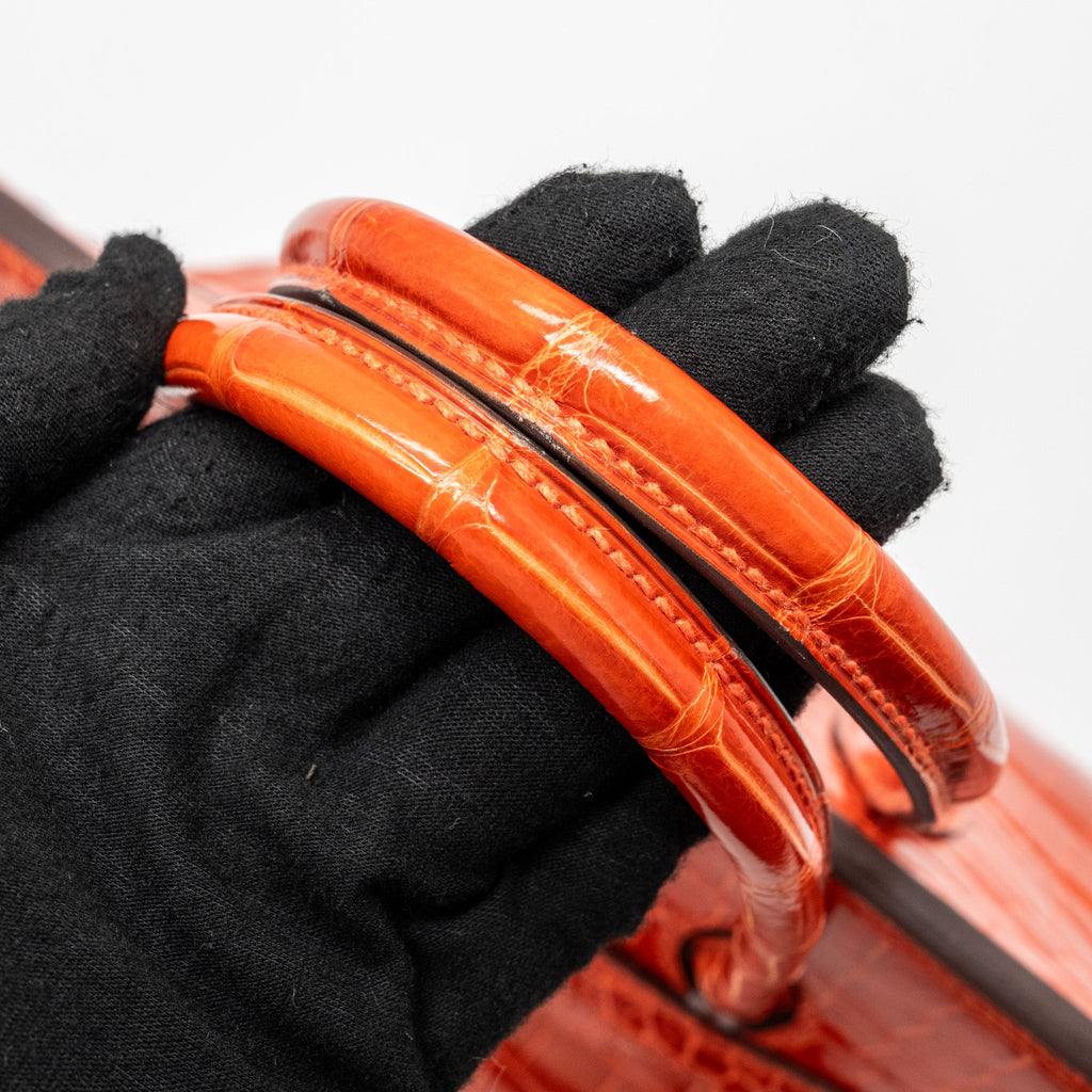 Hermes Birkin 35 Shiny Crocodile Porosus Feu GHW