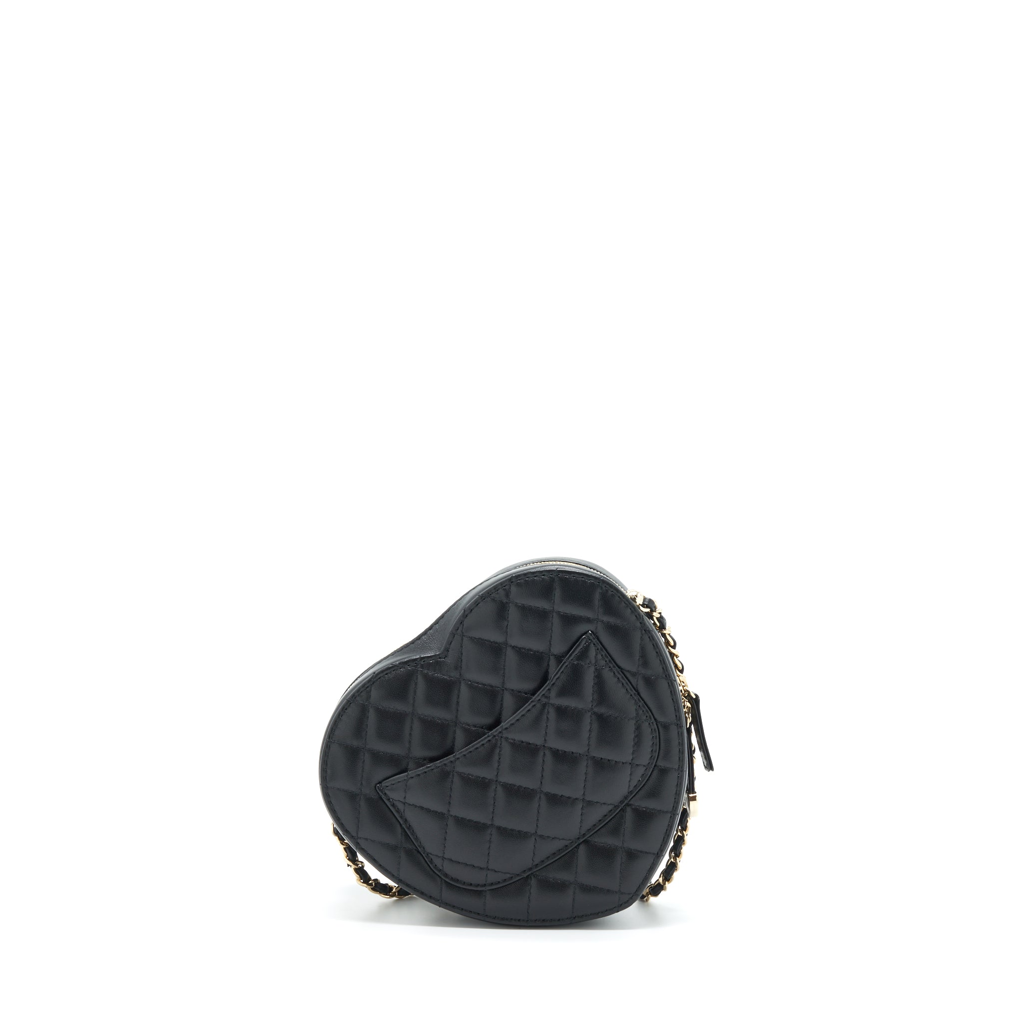 CHANEL 22S HEART BAG LAMBSKIN BLACK LGHW