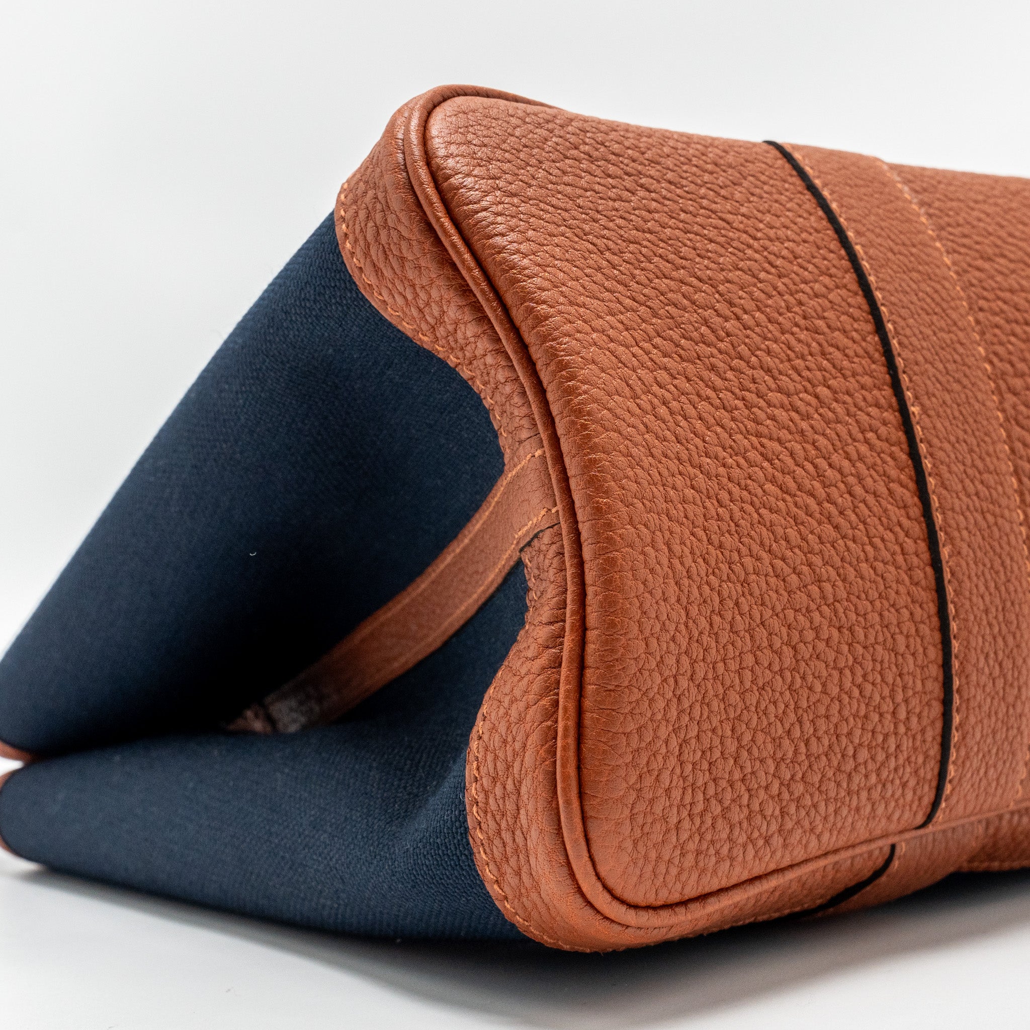 HERMES GARDEN PARTY 30 CANVAS/NEGONDA BLUE MARINE/CUIVRE SHW