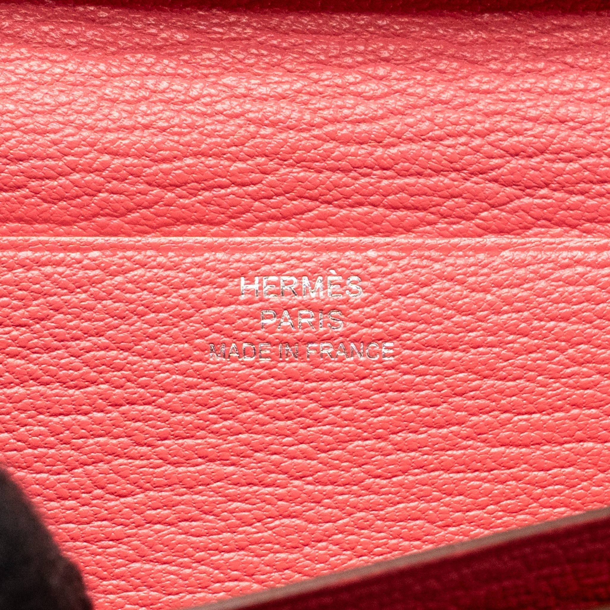 HERMES BÉARN SOUFFLET WALLET CHEVRE MYSORE ROSE LIPSTICK SHW