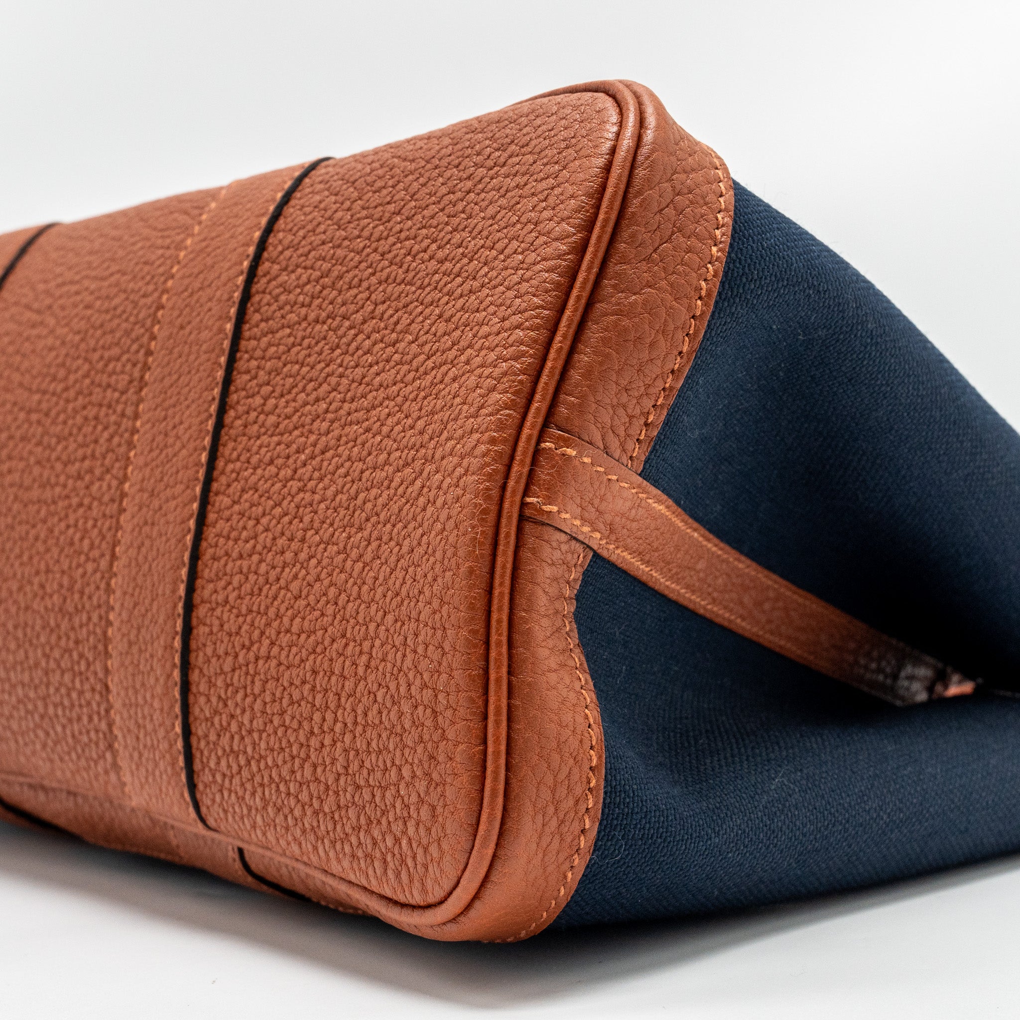 HERMES GARDEN PARTY 30 CANVAS/NEGONDA BLUE MARINE/CUIVRE SHW