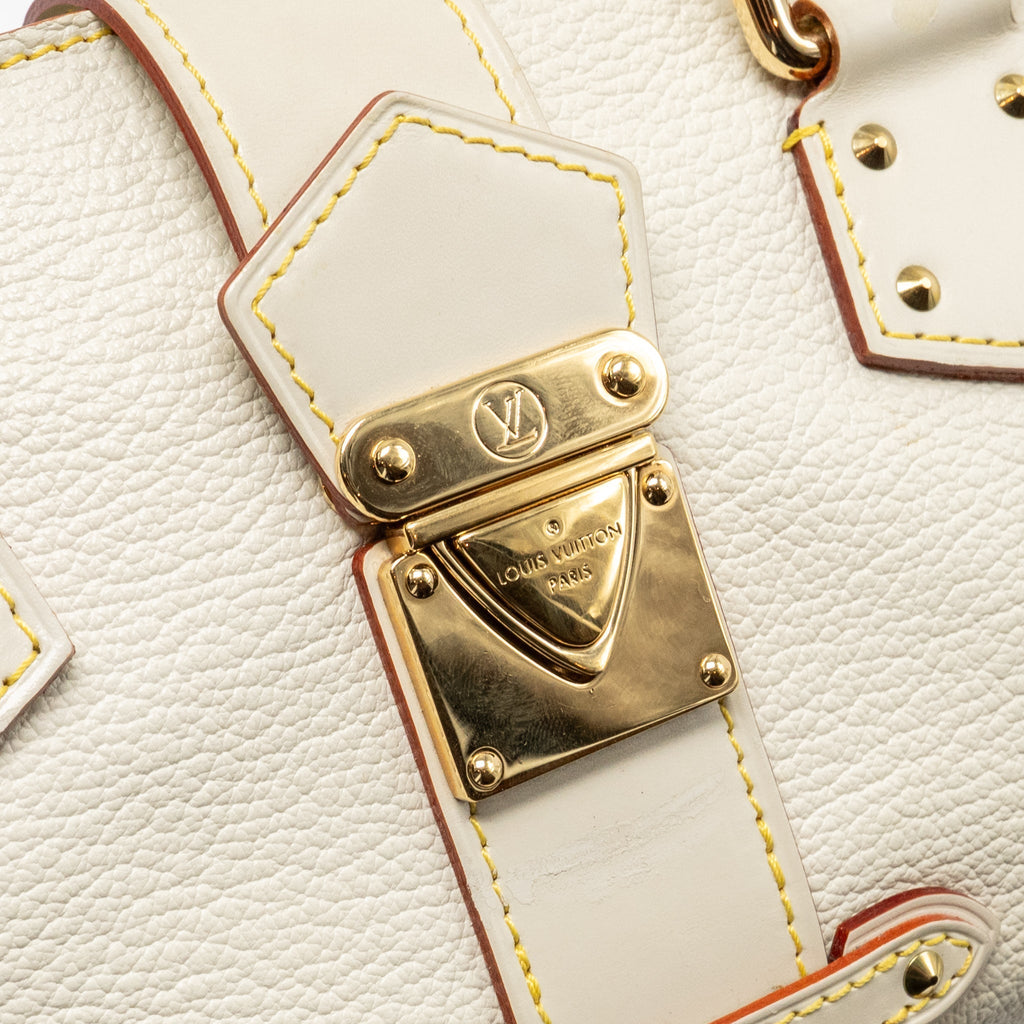 LOUIS VUITTON VINTAGE SUHALI L’EPANOUI PM LEATHER WHITE GHW