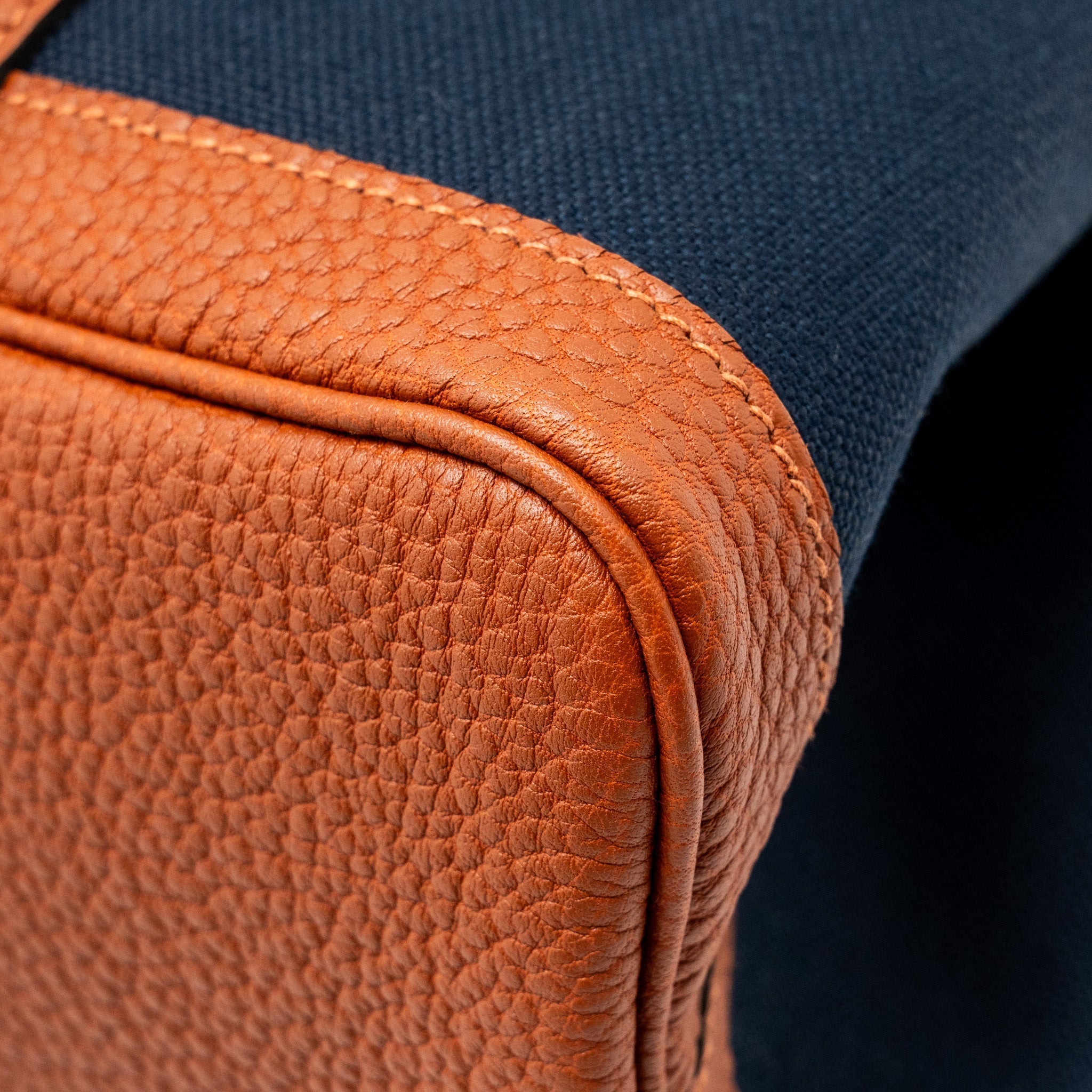 HERMES GARDEN PARTY 30 CANVAS/NEGONDA BLUE MARINE/CUIVRE SHW
