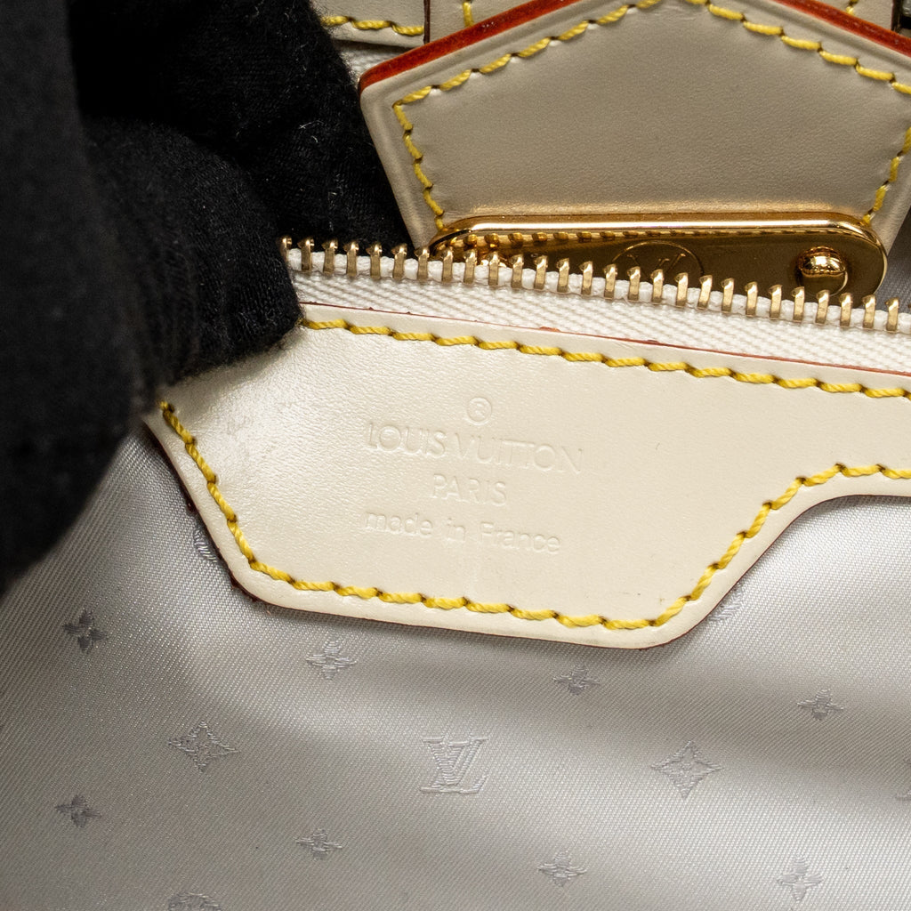 LOUIS VUITTON VINTAGE SUHALI L’EPANOUI PM LEATHER WHITE GHW