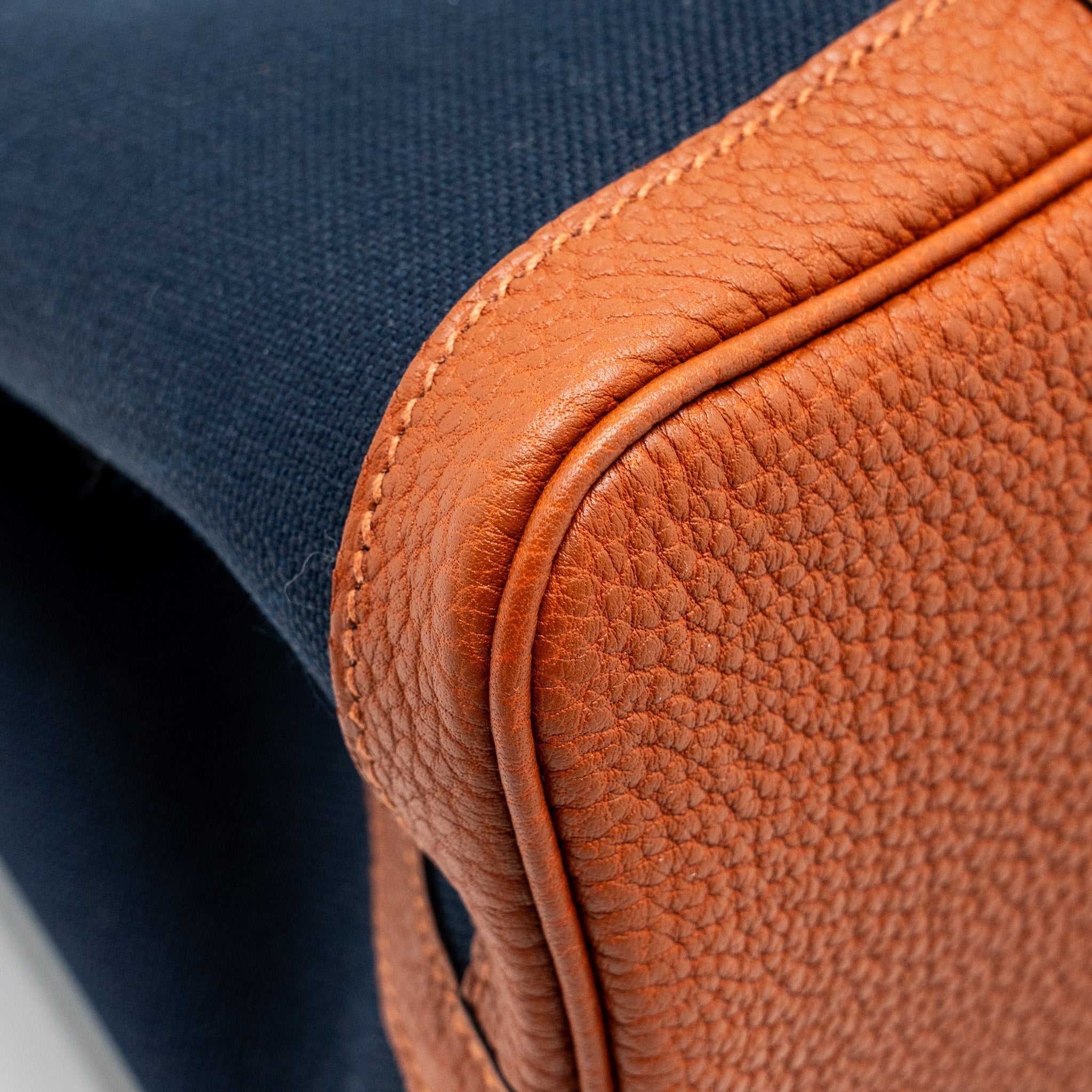 HERMES GARDEN PARTY 30 CANVAS/NEGONDA BLUE MARINE/CUIVRE SHW