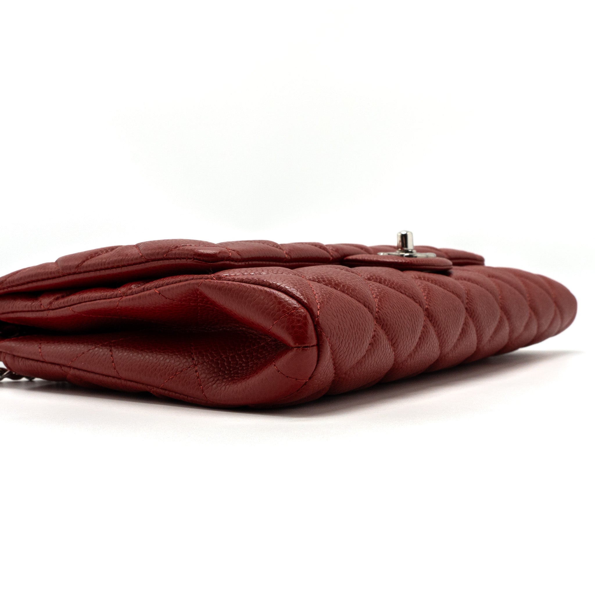 CHANEL TIMELESS FLAP CLUTCH WITH CHAIN CAVIAR RED SHW